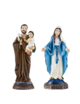 2 pk 4&quot; Statues Mary Our Lady of Grace &amp; St. Joseph with Child Catholic - $29.99