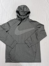 Nike Dri Fit Fleece Lined Hoodie Hooded Sweatshirt Size Large Gray White Warm - £12.50 GBP