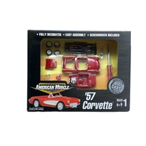 Ertl American Muscle 1957 &#39;57 Chevrolet Chevy Corvette Car Red Model Kit 1/64 - £18.78 GBP