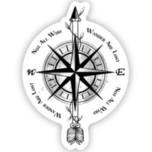 Not All Who Wander Are Lost Compass Vinyl Sticker - $74.18 MXN