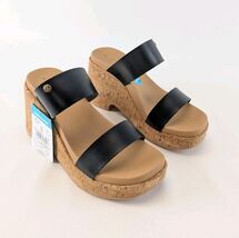 Reef Sunset Ibiza Wedge Sandals Women’s Size 9 Black Tan Summer Coastal ... - $53.45