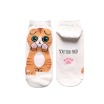 Road Feel Womens Creative Cat Cotton Socks - New - Scottish Fold - $9.99