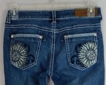 Rancho Estancia Jeweled Distressed Jeans With Sunflower Embroidered Pock... - $29.09
