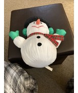 11&quot; Christmas Winter Snowman VTG  Plush Toy, Doll, Stuffed Animal - £8.21 GBP