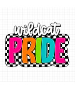 Wildcat Pride PNG, Retro Checkerboard Mascot Design, School Spirit Shirt... - $3.50 CAD