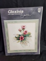 Vintage Janet Powers Gloxinia Cross Stitch Pattern (1990) Green Apple Co # 602 - $4.79
