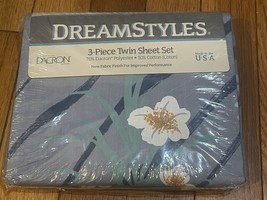 DreamStyles BY BIBB CO Reflections 3-Piece Twin Sheet Set MOD Floral New... - $19.90