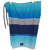 ONeill Board Shorts Men&#39;s Size X- Large Unlined Swim Trunks Blue Polyester Logo - £7.86 GBP
