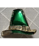 Beatrix Leprechaun Hat  Vintage Rhinestone Pin Brooch signed St. Patrick... - $12.64 CAD