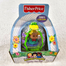 Fisher Price Little People Eddie w/ Pet Frog Tippity Top Egg Easter Vtg C4724 - £8.09 GBP