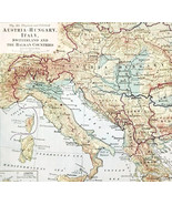 1916 Map Europe Political Austria Hungary Italy Balkan Country Switzerla... - $42.11 CAD