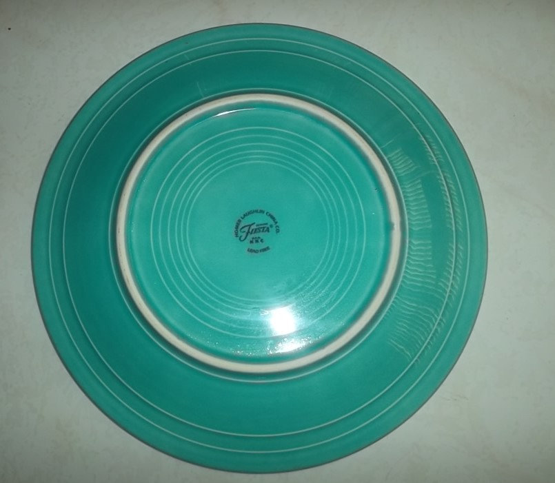 Genuine Fiesta Turquoise/Blue Green Color Solid Heavy Dinner Plate by Homer Laug Item image 2