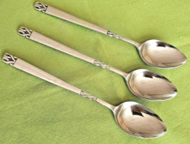 Orleans Silver Stainless Victoria 3 Teaspoons 6.5&quot; Japan Satin Handle   - £12.58 GBP
