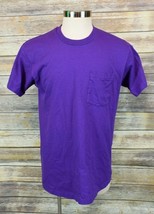 Vintage BVD Purple Cotton Pocket Tee TShirt USA Single Stitch XL - £15.80 GBP