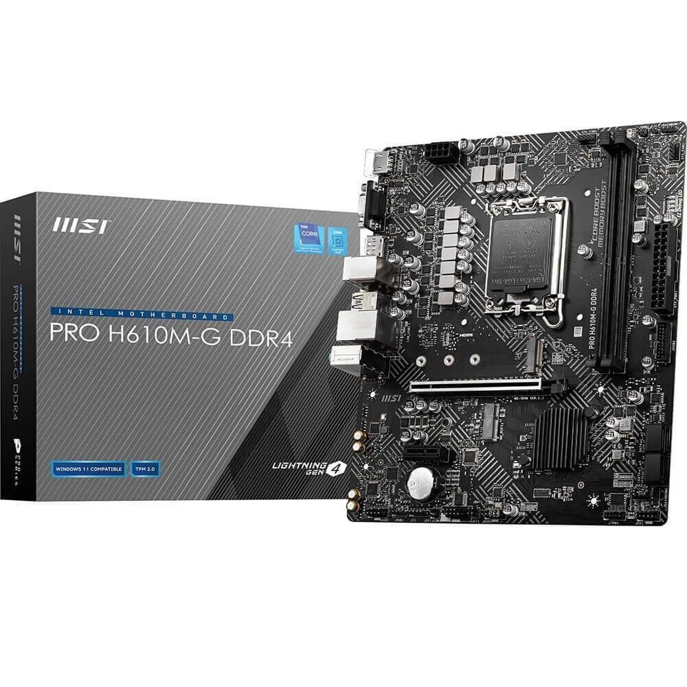 MSI PRO H610M-G DDR4 Motherboard (12th/13th/14th Gen Intel Core, LGA 170... - $131.40