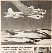 1944 Studebaker Boeing Flying Fortress Advertisement WW2 Era Aviation DWP7C - €30,02 EUR