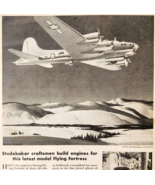 1944 Studebaker Boeing Flying Fortress Advertisement WW2 Era Aviation DWP7C - €29,82 EUR