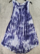 Advance Apparels Dress Womens One Size Purple Tie Dye Embroidered Hippie Midi - £20.34 GBP