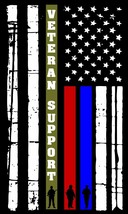 Thin Blue Line Vertical Flag decal VETERAN SUPPORT Flag Decal - Var. Sizes - $4.94+