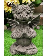 Zen Meditating Buddha Fiery Yoga Dragon Garden Statue Faux Stone Finish ... - $780.42 MXN