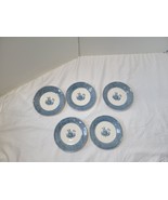 Currier and Ives by Royal China Saucers Set of 5 Steamship White Blue 6 ... - $36.91 CAD