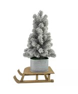 NEW! St. Nicholas Square Sleigh Potted Flocked Christmas Tree Floor Déco... - $95.03 CAD