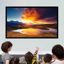 130Inch Aluminum Fixed Frame 16:9 Projector Screen White Home Theater Tv... - $233.99