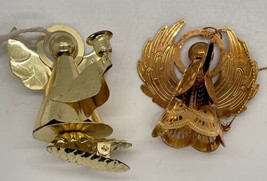 Two vintage Brass angel ornament Christmas and clip on angel Gorgeous - £9.39 GBP
