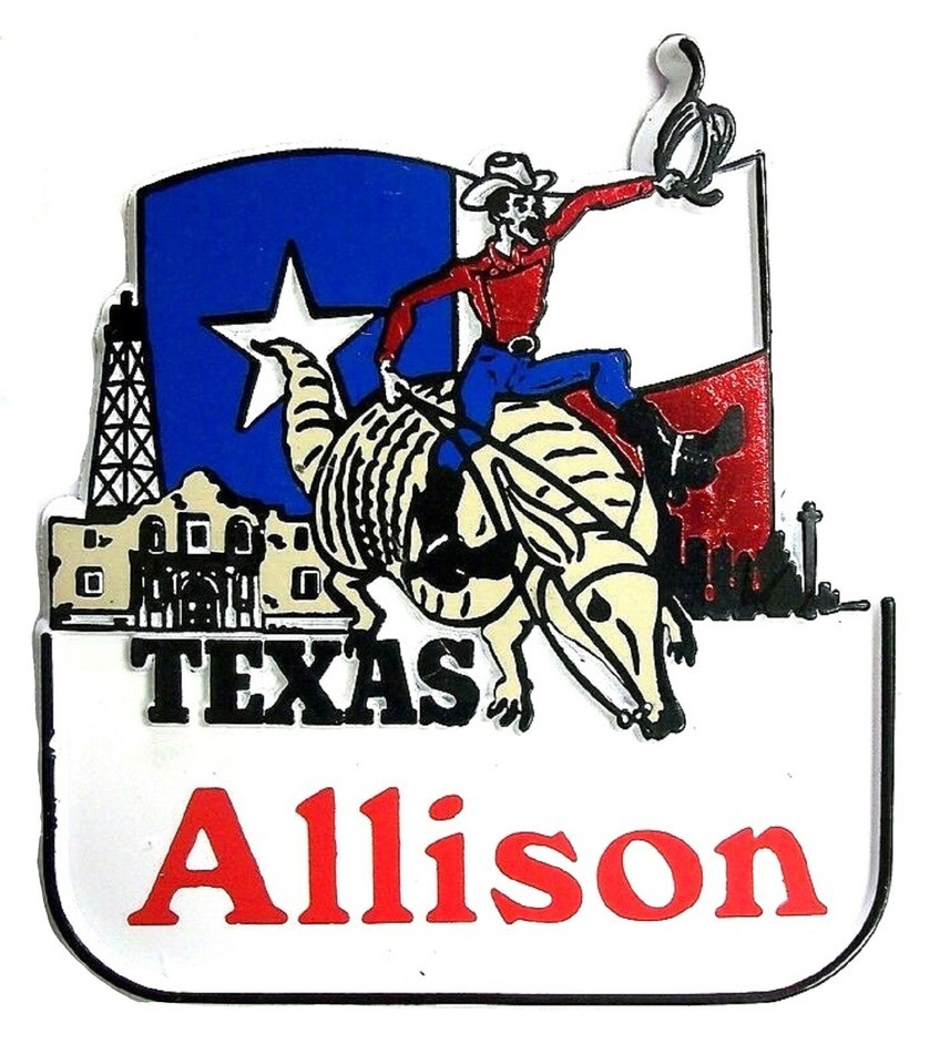 Texas Souvenir Fridge Magnet With The Name Allison - $3.68