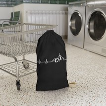 Designer Laundry Bag: Mountain Silhouette Print, Durable Polyester, Drawstring C - $31.93+