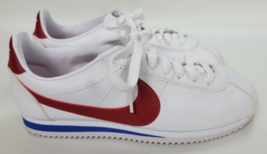 Nike Womens Classic Cortez Forrest Gump Leather White Red 807471-103 Sz 8.5 - £54.18 GBP