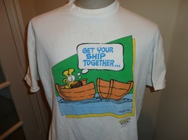 Vtg 1989  White Mother Goose &amp; Grimm Get Your Ship Together T-shirt XL Stedman - £23.26 GBP