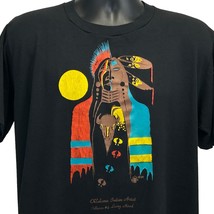 Oklahoma Indian Artist Larry Hood Vintage 80s T Shirt Large American Mens Black - £28.32 GBP