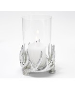 Scott Living Antler Hurricane with LED Flameless Candle in Silver - £41.94 GBP