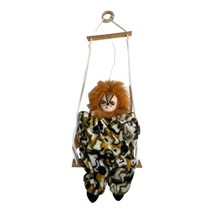 Ashley Belle Porcelain  Lion Marionette String Clown On Swing Hanging Vintage - $19.62