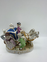 Victorian horse carriage porcelain figurines collectible - $69.80