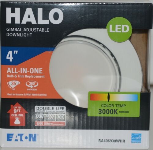 Eaton RA406930WHR HALO Gimbal Adjustable Downlight White 4 Inches - $32.98