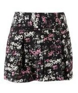 Womens Dress Shorts Elle Black Floral Satiny Belted Pleated $44 NEW-size 14 - £15.64 GBP