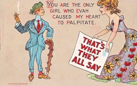 Only Girl To Evah My Heart To PALPITATE-WHAT They All Say~Sexy Flirt Postcard - £5.20 GBP