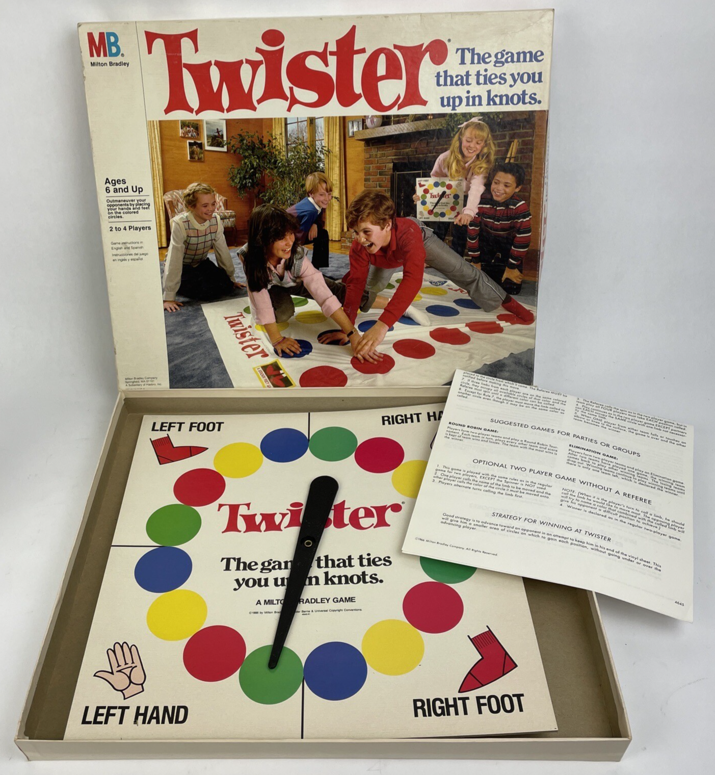 Vintage Twister Milton Bradley 4645 Game USA -  1986 Game that Ties You ... - $24.74