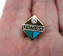 US West USWEST 14k Gold EMB CTO Lapel Pin With Diamond 30 Year Award Pin - £95.79 GBP