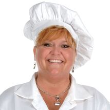 White Fabric Chef Costume Hat Gourmet Cook Holiday Baker BBQ Doughboy Cu... - $12.41 CAD