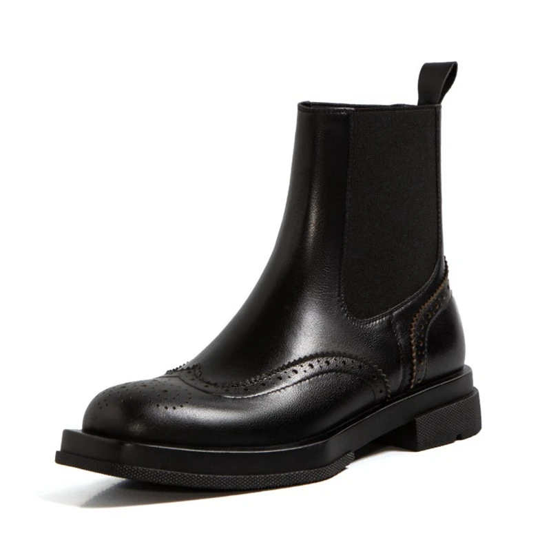 Elegant Leather 2024   Bullock boots Shoes for Women Platform  Heels Pumps est P - £241.82 GBP