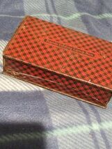 Antique Moore's Folding Lunch Box Red Checked Tin Metal Historic 1870's ... - $29.99