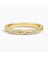 Daisy Round Lab Grown Diamond Twist Half Eternity Band / Nature Inspired... - $99.00