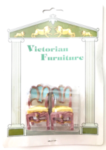 Miniature Resin Whimsical Victorian Dollhouse Furniture Fairy Garden 2 Armchairs - £12.89 GBP