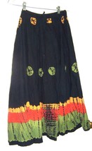 Fashion Full Length Black Cotton Beaded Skirt One Size Fits Most FREE SIZE - $26.99