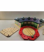 Thomas &amp; Friends Wooden Railway Roundhouse + Turntable and 5 Way Track - $136.75 CAD