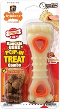 Nylabone Power Chew Knuckle Bone &amp; Pop-In Treat Toy Combo Chicken Pop-In 1ea/Med - £13.41 GBP