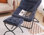 Tiita Saucer Chair With Ottoman: An Oversized Folding Accent Chair With ... - $132.99